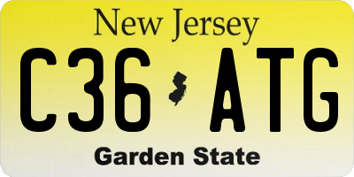 NJ license plate C36ATG
