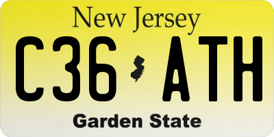 NJ license plate C36ATH