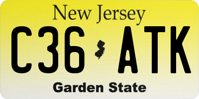 NJ license plate C36ATK