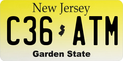 NJ license plate C36ATM