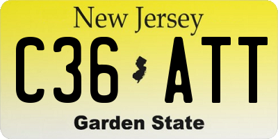 NJ license plate C36ATT