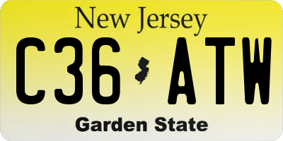 NJ license plate C36ATW
