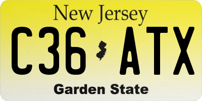 NJ license plate C36ATX
