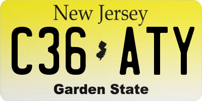 NJ license plate C36ATY