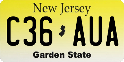 NJ license plate C36AUA