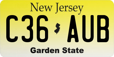 NJ license plate C36AUB