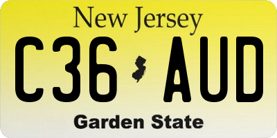 NJ license plate C36AUD