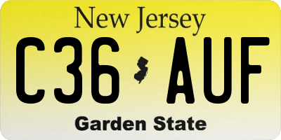 NJ license plate C36AUF