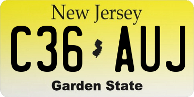 NJ license plate C36AUJ