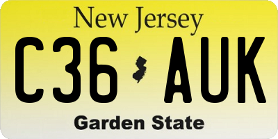 NJ license plate C36AUK