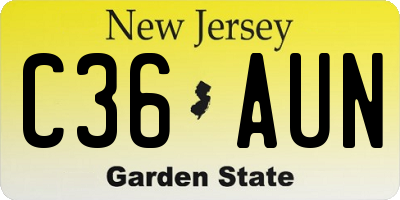 NJ license plate C36AUN