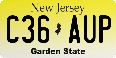 NJ license plate C36AUP