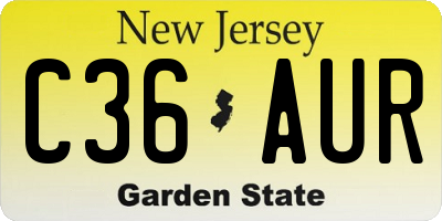 NJ license plate C36AUR