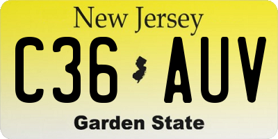 NJ license plate C36AUV