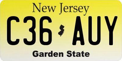 NJ license plate C36AUY