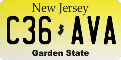 NJ license plate C36AVA