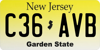 NJ license plate C36AVB