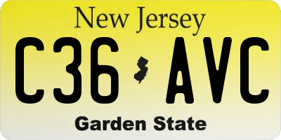 NJ license plate C36AVC