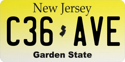 NJ license plate C36AVE
