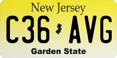 NJ license plate C36AVG