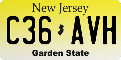 NJ license plate C36AVH
