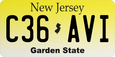 NJ license plate C36AVI