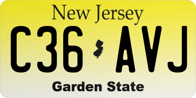 NJ license plate C36AVJ
