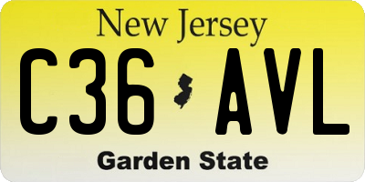 NJ license plate C36AVL