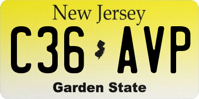 NJ license plate C36AVP