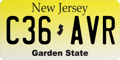 NJ license plate C36AVR