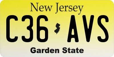NJ license plate C36AVS