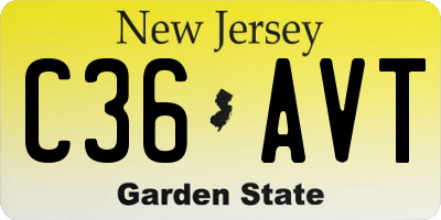 NJ license plate C36AVT