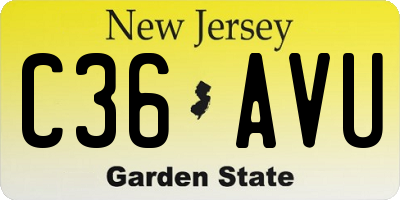 NJ license plate C36AVU