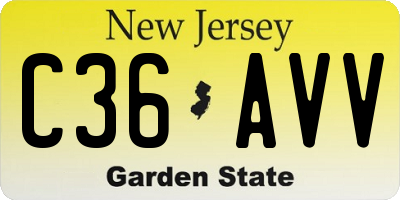 NJ license plate C36AVV