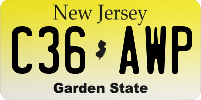 NJ license plate C36AWP