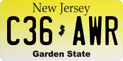 NJ license plate C36AWR