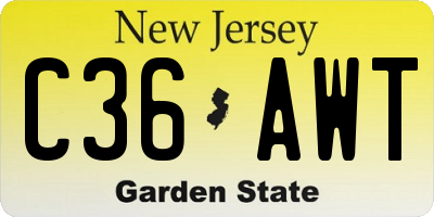 NJ license plate C36AWT
