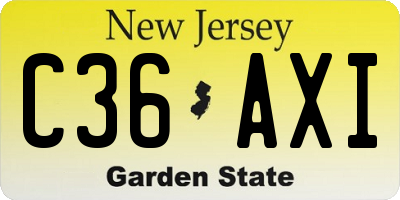 NJ license plate C36AXI