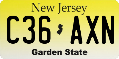 NJ license plate C36AXN