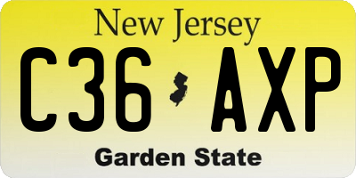 NJ license plate C36AXP