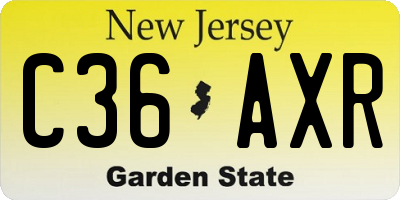 NJ license plate C36AXR