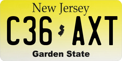 NJ license plate C36AXT