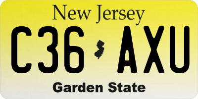 NJ license plate C36AXU