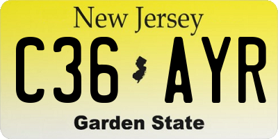NJ license plate C36AYR