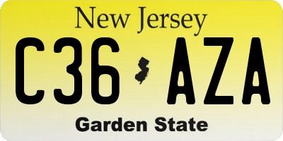 NJ license plate C36AZA