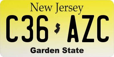 NJ license plate C36AZC