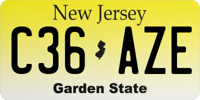 NJ license plate C36AZE