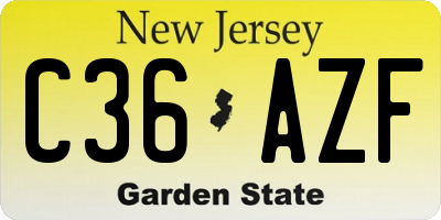 NJ license plate C36AZF