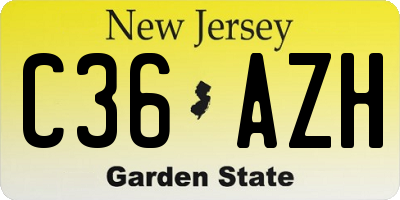 NJ license plate C36AZH