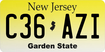 NJ license plate C36AZI